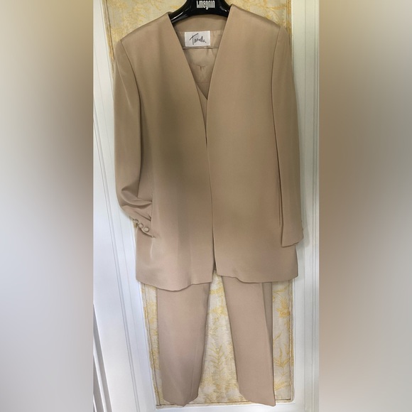 Champagne Silk Semi-Formal Suit - Picture 1 of 11